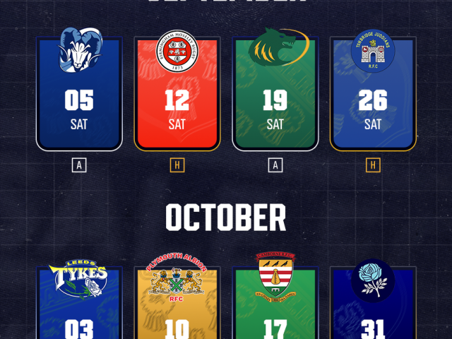 1st Team Fixtures for the 2026/27 Season